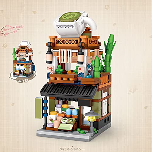 TASS Technik Matcha Shop Modular 379Pcs City Japanese Street View Stadthaus Architektur Bricks Modell Kompatibel mit… – Bild 3