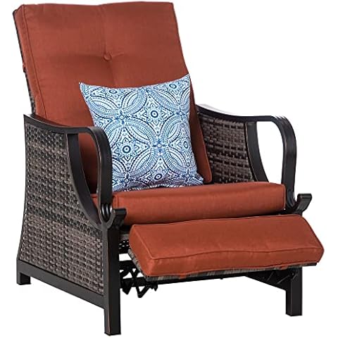 Outsunny Outdoor Recliner Chair with Cushion Cover