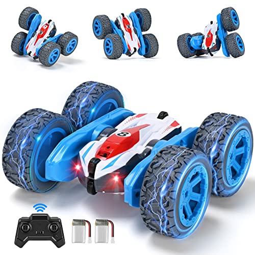 Nuoke Remote Control Car, Rc Cars Stunt Car Toy, 4Wd 2.4Ghz Double Sided 360° Rotating Rc Car With Headlight, Birthday Gift For Boys Age 3 4 5 6 7 8 Year Old #TOP4