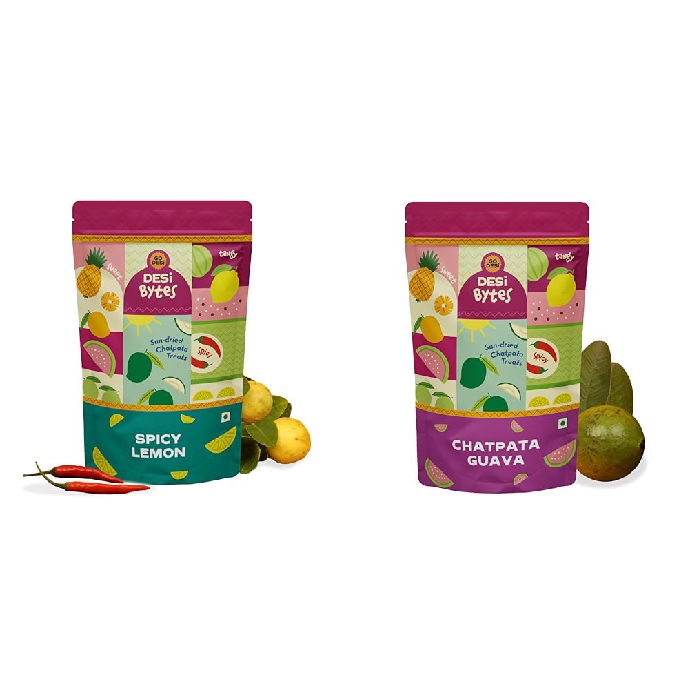 GO DESi Spicy Lemon Candy, 200g, Fruit Snacks, Mouth Freshener, Nimbu Bites, Dehydrated + GO DESi Chatpata Guava Candy, 150g, Fruit Snacks, Guava Bites, Dehydrated-image-26