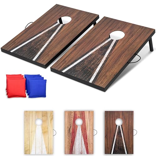 Image of GoSports 3 x 2 ft Cornhole Board Set - Portable Outdoor Toss Game for Adults & Family - Includes Set of 8 Bean Bags with Built-in Storage - Choose Your Style