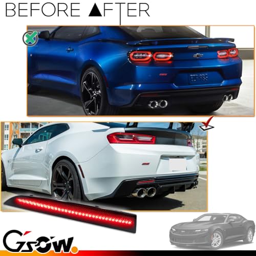 Image of LED Rear Bumper Reflector Lights for Chevrolet Camaro 2016-2024, Traverse 2013-2020, Red Rear Brake Tail Lamps Smoked Lens, 2 PCS