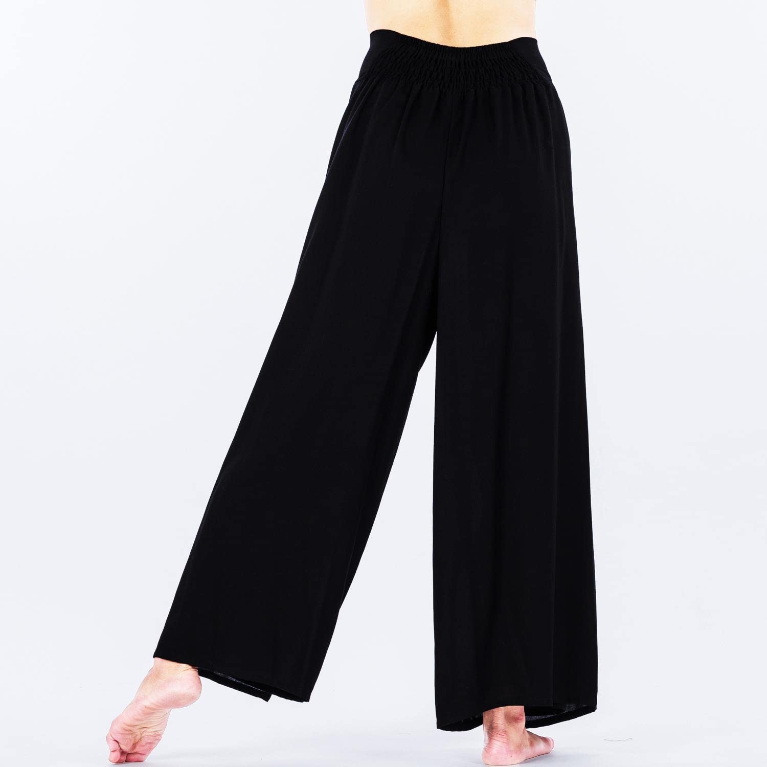 Lofbaz Slit Leg Palazzo para Mujeres, niñas, Mujeres, Pantalones de Yoga fluidos