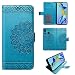 Produktbild betterfon | Huawei P30 Lite Hülle Handy Tasche Handyhülle Etui Wallet Case Schutzhülle mit Magnetverschluss/Kartenfächer für Huawei P30 Lite Mandala Blau