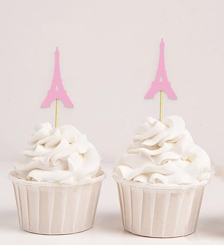 Miniatura 2 de Darling Souvenir, Decoración para magdalenas de la Torre Eiffel, decoración de postres para fiesta de boda, paquete de 20