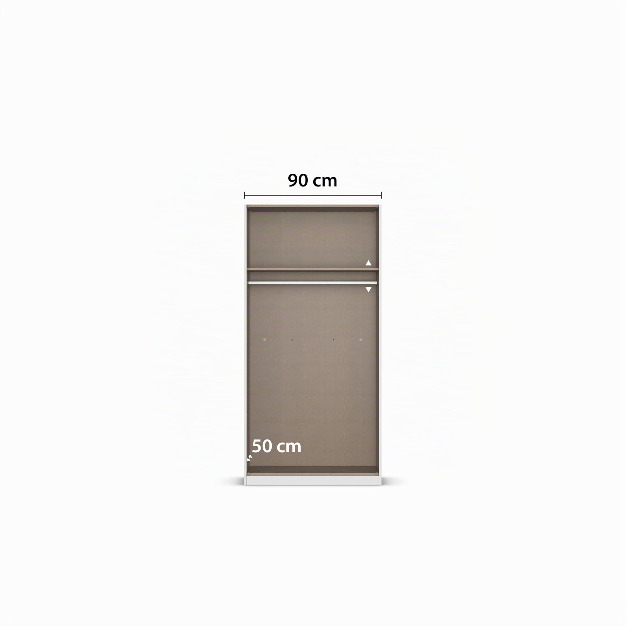 Rauch Möbel LUNIK, Kleiderschrank, Farbe Weiß, Breite 91 cm | Mehrzweckschrank mit patentiertem Schnellmontagesystem, 2-türig, Push-to-open-Funktion, für Kinderzimmer, Homeoffice, Flur