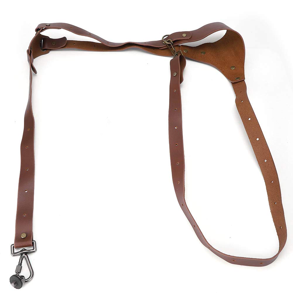Leder-C-Schultergurt, DSLR-Kamera-Schultergurt, verstellbarer Einzelgurt mit Messingbeschlägen, bequeme Schulterstütze für Outdoor-Fotografie, Wandern, Reisen