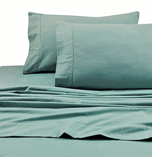 Tribeca Living 200-GSM Solid Deep Pocket Flannel Sheet Set, Blue, Twin X-Large