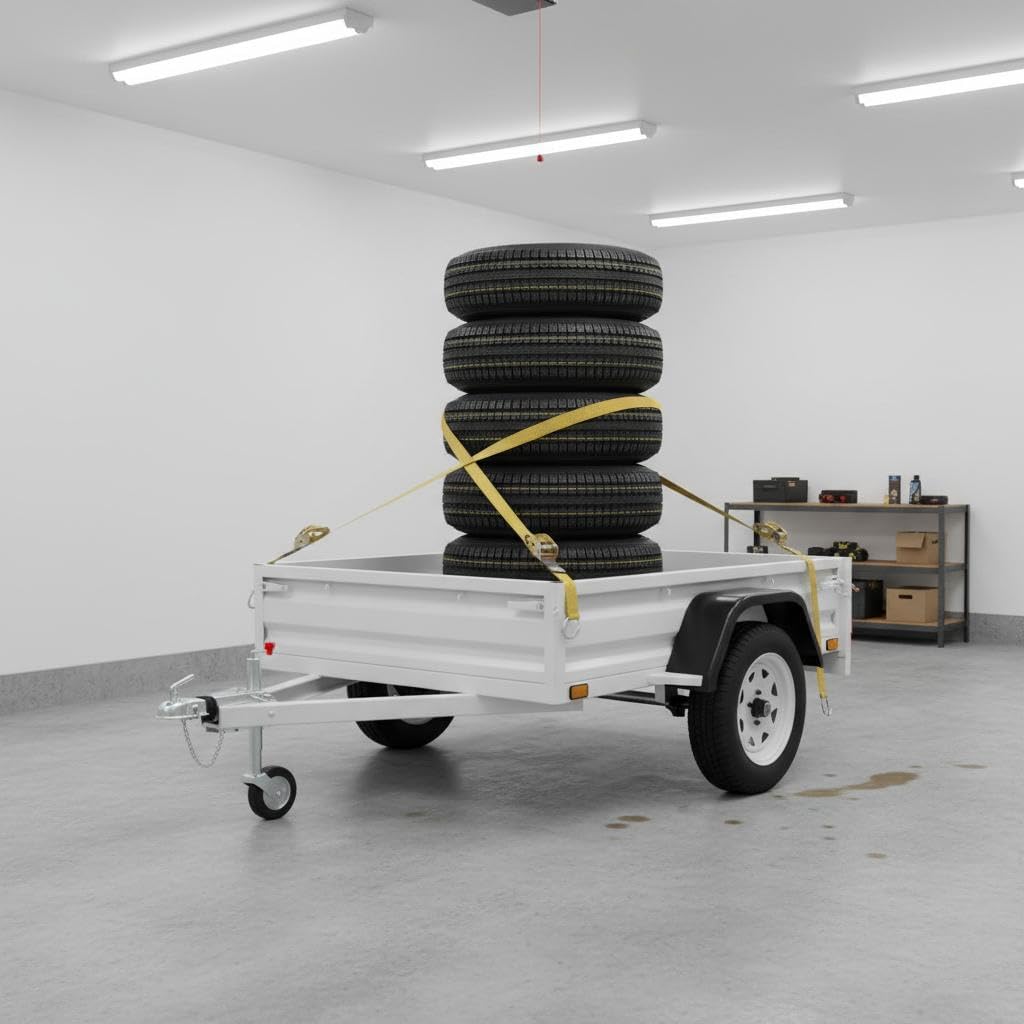 GarveeTech 2PCS 5.30-12 5.30x12 530-12 Trailer Tires with 12 in Rims, 2 Pack 5.30 12 Tire 5 Lug on 4.5 in, Center Bore 2.95", 6PR, Muti Function Lawn Mower & Tractor Turf & Boat Tire