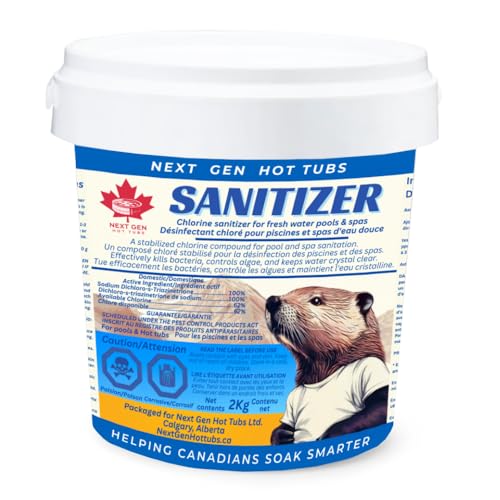 Hot Tub Sanitizer – 2Kg – Granular Chlorine for Pools & Spas – Compatible with Saltwater & Freshwater Systems – Fast-Acting, Powerful Disinfectant