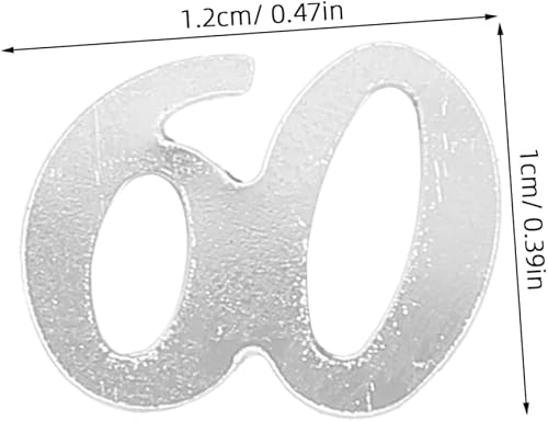 Miniatura 2 de AMOSFUN 1200 piezas de confeti de plástico con lentejuelas número 60 para decoración de aniversario de fiesta de cumpleaños 60 (plateado)