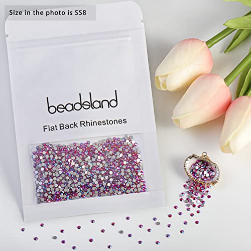Image of Beadsland Flat Back Crystal Rhinestones,Light Siam AB, SS8, 1440pcs