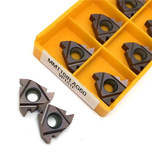 MMT16ER AG60 VP15TF Carbide Inserts Thread Turning Tool Cutting Tool Lathe Tool CNC Tool 16ERAG60 Thread Inserts Turning Insert(MMT16ER AG60 UE6020,100PCS (10 Box))