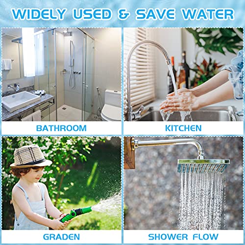 Image of Honoson 2 Set Shower Flow Reducer Limiter Set 1 /2 Inch Flow Restrictor Control Valve for Fixed Handheld and Shower Head 1.2 /1.5 /1.8 /2 / 2.2 /2.5 Gpm