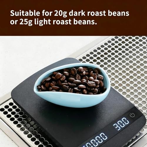 Image of watchget Ceramic Coffee Dosing Cup & Tea Storage Tray, Single Dose Measuring Container for Coffee Beans & Loose Leaf Tea Dosing Vessel, Sky blue