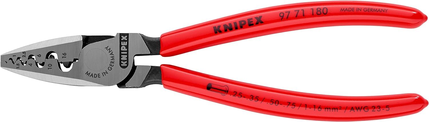 KNIPEX Crimpatrici per terminali a bussola rivestiti in resina, 97 71 180 | sintetica 180 mm