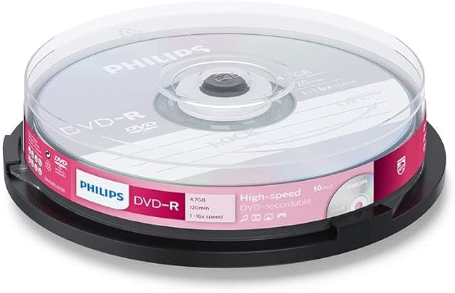 Philips DVD-R DM4S6B10F/00 DM4S6B10F/00, Płyty, 4,7 GB, 10 szt., Wielokolorowy