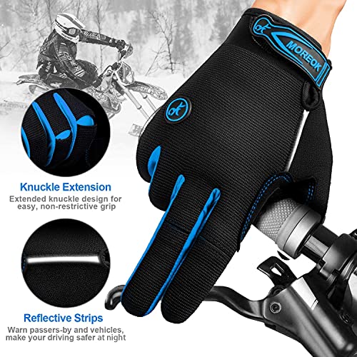 Cycling Gloves Bike Gloves Biking Gloves For Men Women,Touchscreen Full Finger Shock-Absorbing Mountain Bike Gloves,5Mm Gel Pads Mtb Road Bicycle Gloves For Running,Hiking,Outdoor Sports-Blue-S #TOP4