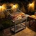 Gr8 Garden Large Stainless Steel Charcoal BBQ Grill with Flip Cooking Rack & Side Shelf, Outdoor Garden Barbecue