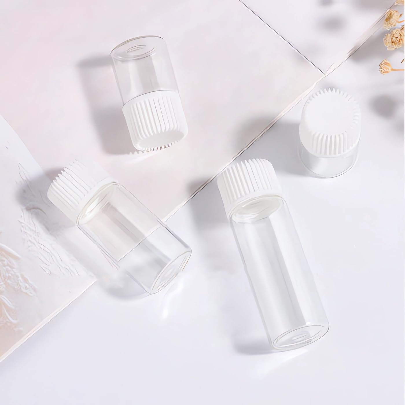 200 Piezas Azul 2ml Botellas Vacías de Aceite Esencial de Vidrio Frascos de Vidrio de Muestra con Tapón negro con Reductor de orificio para Cosmético, Aromaterapia