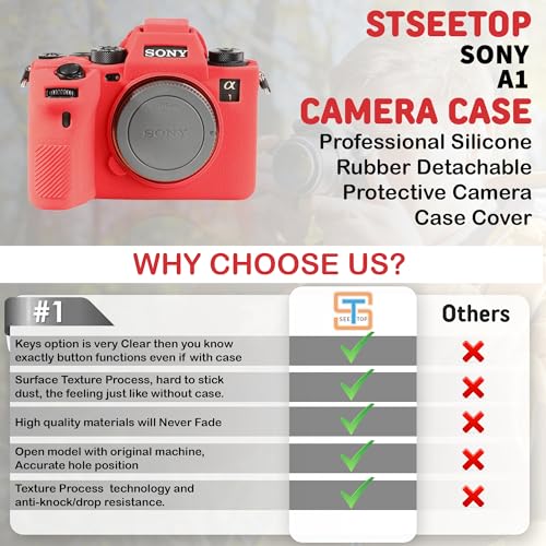 Funda de silicona para cámara Sony A1 color rojo miniatura 4