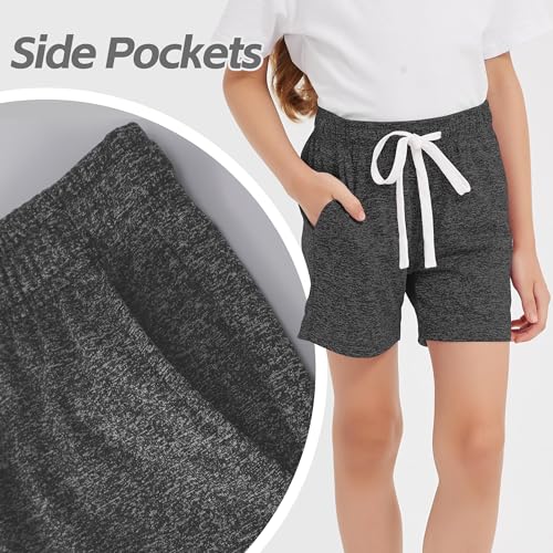 Girls/Kids Athletic Shorts with Pockets Quick Dry Teens Active Soccer/Basketball Shorts(Age5-18)3