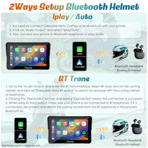 Image of Carpuride W702B 7 inch for BMW R1200GS R1250GS S1000XR Motorcycle