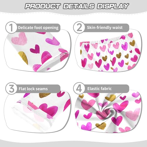 Girls' Athletic Leggings Ankle Length Yoga Dance Pants Kids Teen 4T Love Symbol3