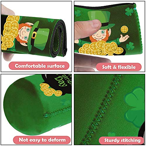St. Patrick\'s Day Beer Can Coolers Sleeves, Insulated Neoprene Sleeve Bottle Covers for Collapsible Reusable Thermocoolers,Great for St. Patrick\'s Day Canned Beverages Party Decorations Supplies