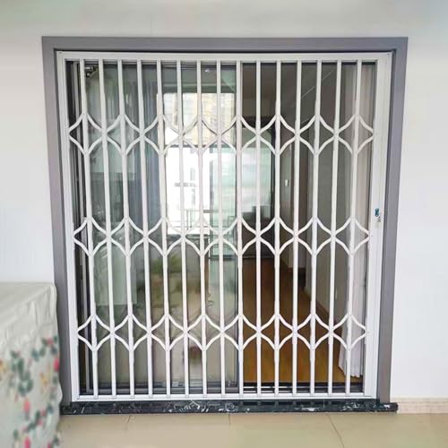 Barras de seguridad para ventana, rejilla plegable extra ancha para sótano, protector de protección contra robo duradero, barandilla de seguridad ajustable para seguridad del hogar