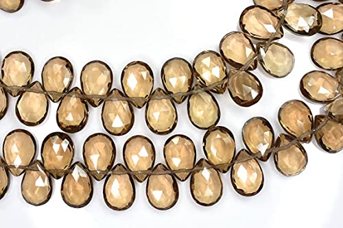 Quartz champagne poire briolette LKBEADS de qualité gemme pour joaillerie fine