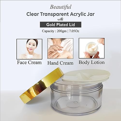 Image of Zenvista ACRYLIC TRANSPARENT SHAN JAR WITH GOLD LID | 200GM