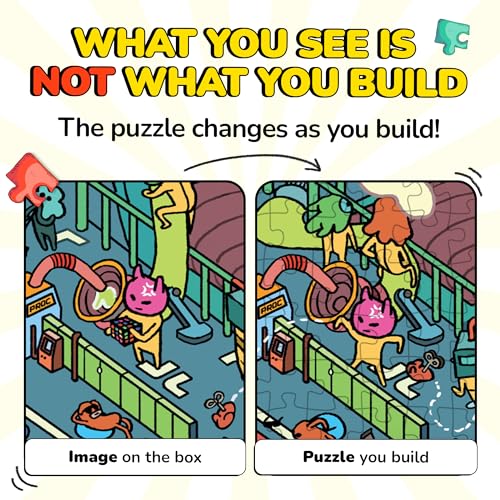 Image of Odd Pieces Jigsaw Puzzles 1000 Pieces with Storytelling Comics, for Women, White Elephant, Mystery Puzzle for Adults & Kids - 19.7'' x 27.6'' Frameable Magic Puzzle Art (AstroGastro)