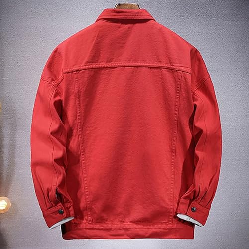 Men's Shoulder Drop Jean Outerwear Classic Loose Casual Denim Jacket Fashion Double-Stitched Trucker Jacket2