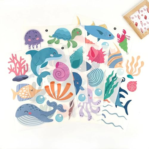 Calcomanías de Vida Marina para Niños 5 Hojas Coloridas miniatura 5