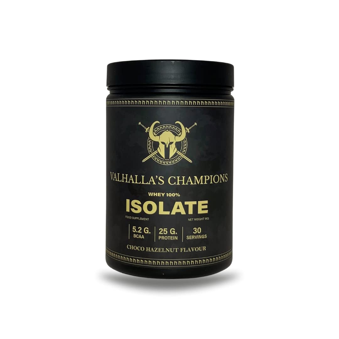 Valhalla's Champion 100% Whey Protein Isolate - 25G Protein per Serving - 30 Servings - Supporting Muscle Repair and Recovery. (Choco Hazelnut)