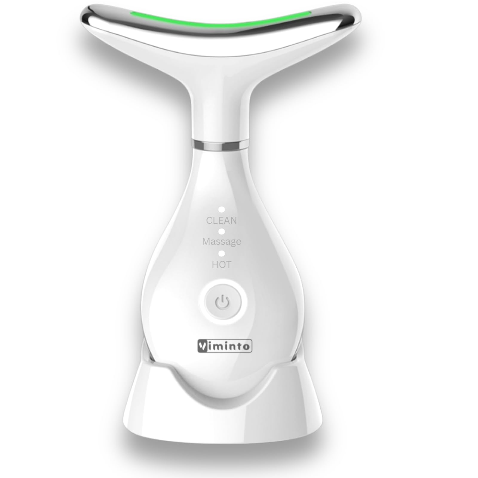 Masajeador facial 3 en 1, herramienta de masajeador facial con calor relajante, vibración y tacto inteligente, modos de luz roja, azul y verde para relajación y resplandor, compacto y