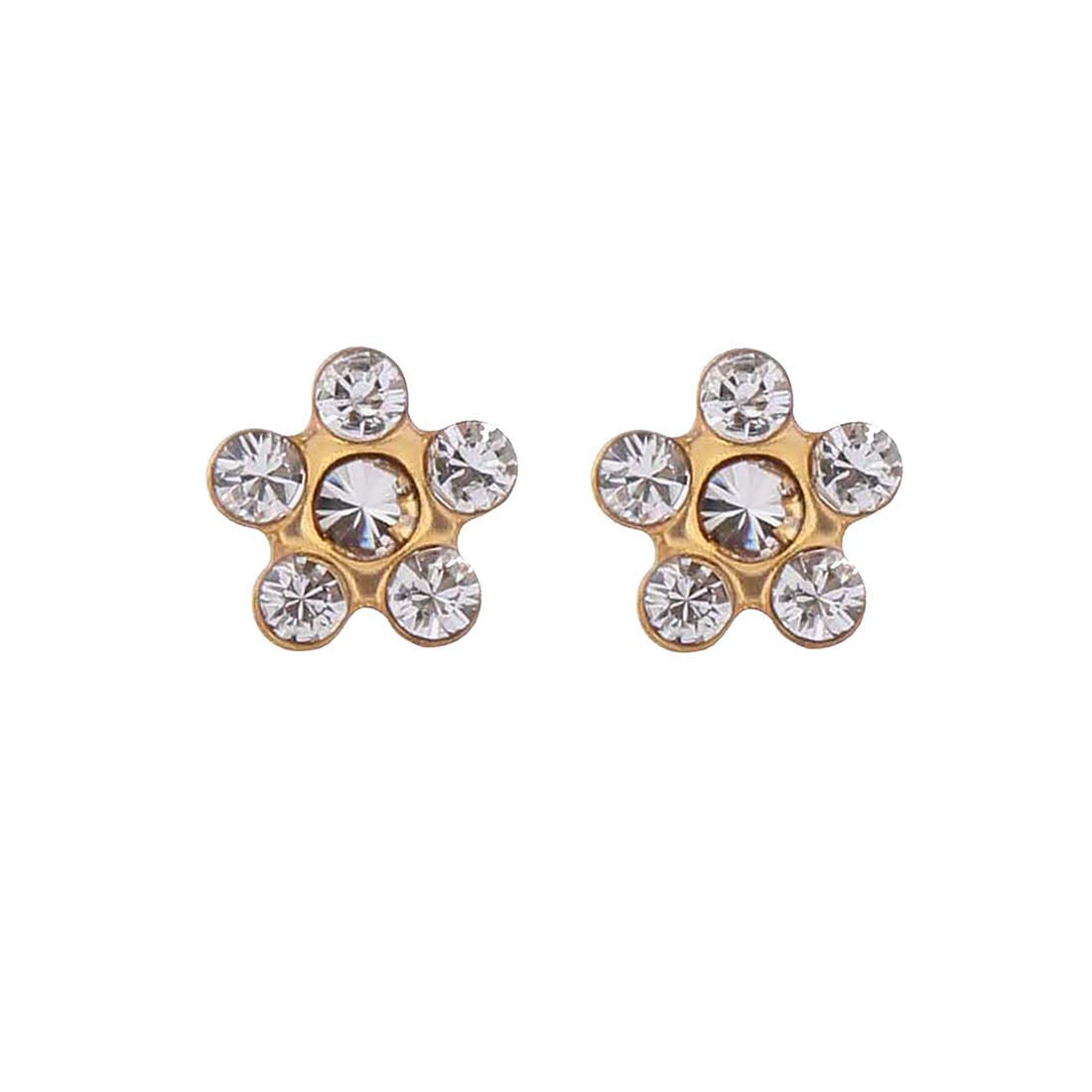Daisy April Crystal 24K Pure Gold Plated Ear Studs For Kids (B08B8PRJGG) Amazon Price History, Amazon Price Tracker