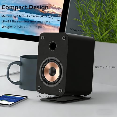 Image of LONPOO Computer Speakers for Desktop and Laptop,30 Watts RMS Bluetooth Bookshelf Monitor Gaming Speakers with 3 inch Aluminum Speaker,Aux & USB Inputs,Sold As Pair