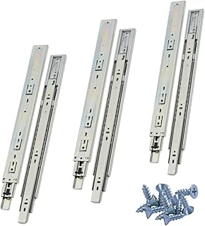 3 Pairs Soft Close Drawer Slides, 18in Drawer Rails, Heavy Duty 100lb self Closing Slides, Cabinet Hardware, Full Extension, Silver