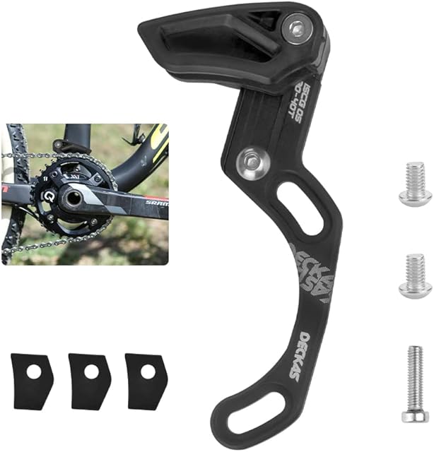 STCRERAG Chain Guide Single-disc Mountain Bike Chain Guide MTB Bike Chain Guard 7075 High-strength Aluminum Alloy Bicycle Chain Protector with 2 screws and 6 washers for Most Road Mountain Bikes