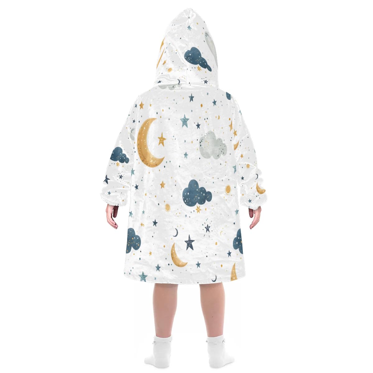 Pardick Wearable Blanket Hoodie for Kids, Veteran Clouds Fleece Sweatshirt Blanket Oversized Blanket Sweatshirt with Pocket Flannel Warm Hooded Blanket 6-10 Year Old Girl Boy Gift, One Size