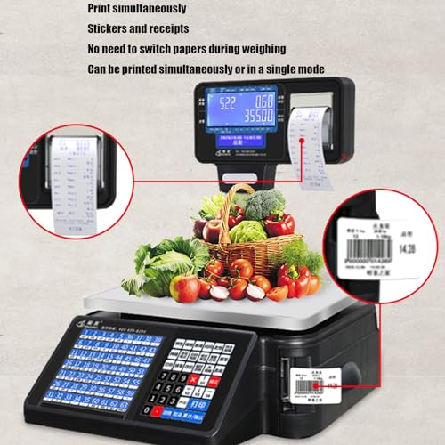 Báscula electrónica con impresora dual y pantalla grande miniatura 3