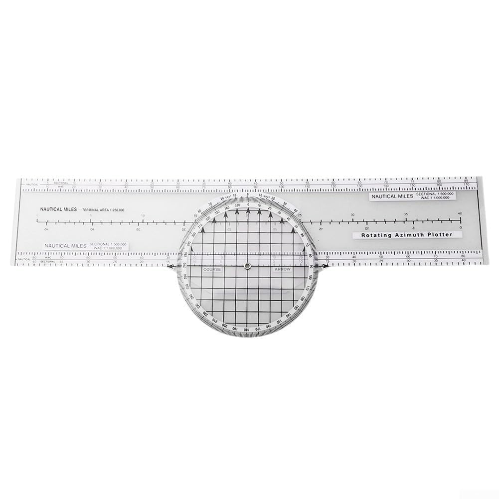 Aeronautical Plotter 360 Degree Rotating Slide Rule Navigation Engineering Tool For Pilot Flight Planning