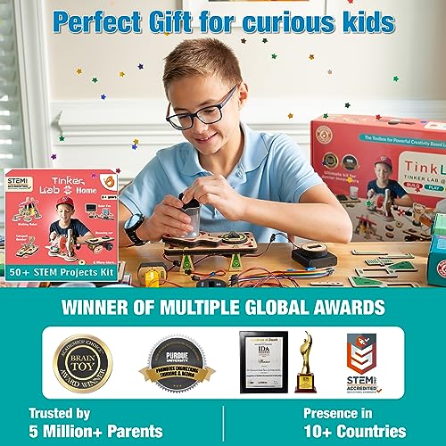 Image of ButterflyEdufields 70+ Science Experiment kit for Kids ages 8 10 12 Years, DIY Electronics Robotics Kit, Best Educational Birthday Gift toys for boy -Cars Gun Shooters Model Building Construction Toys