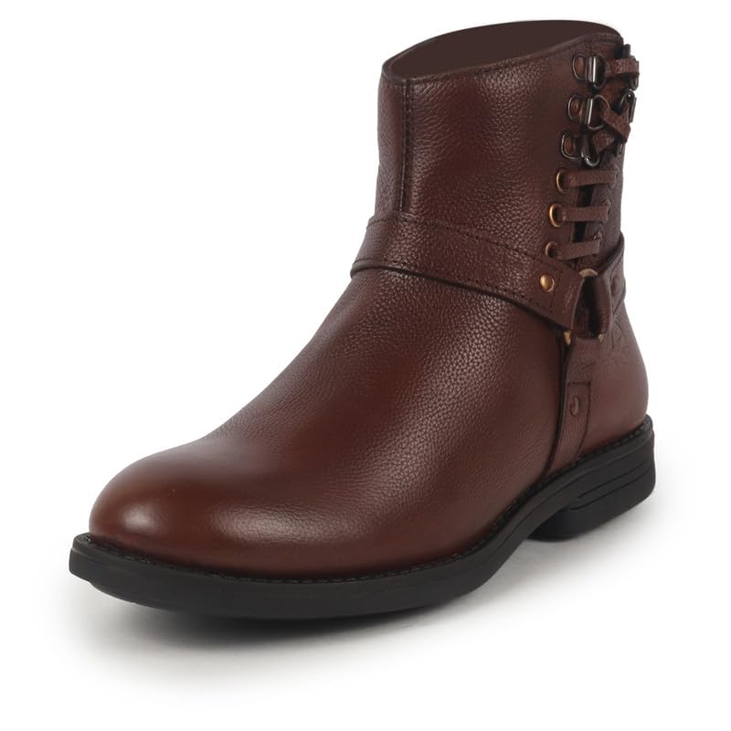 FAUSTO FST FOLMCB-3011 TAN-42 Mens Tan High Ankle Genuine Leather 3-Eye Side Lace Strap Chelsea Boots|Winter Boots|Biker Boots with Memory Cushion (8 UK) (B0DGGS25D2) Amazon Price History, Amazon Price Tracker
