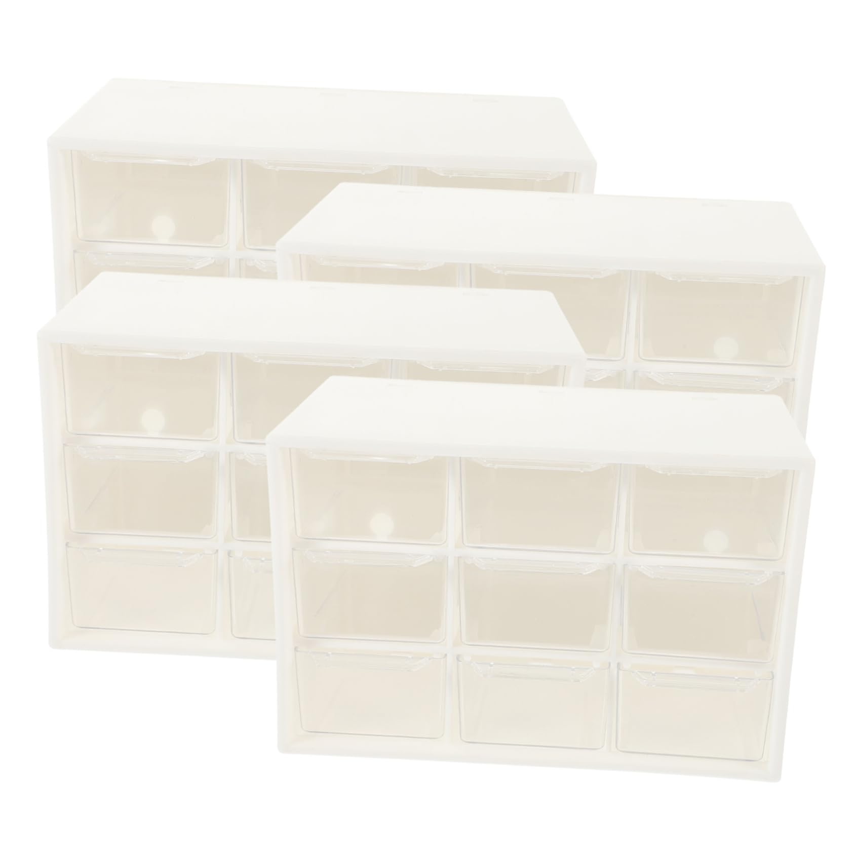 FUNOMOCYA 4-piece Drawer Storage Box Portable Convenient Plastic for Beads Jewelry Components