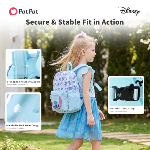 Image of Disney Stitch Backpack, 14 inch Lightweight Elementary School Backpack for Kids | Ultra-Lightweight,Ergonomic Shoulder Straps,Breathable 3D Mesh Back,Adjustable Chest Strap,Multi-Compartment Storage