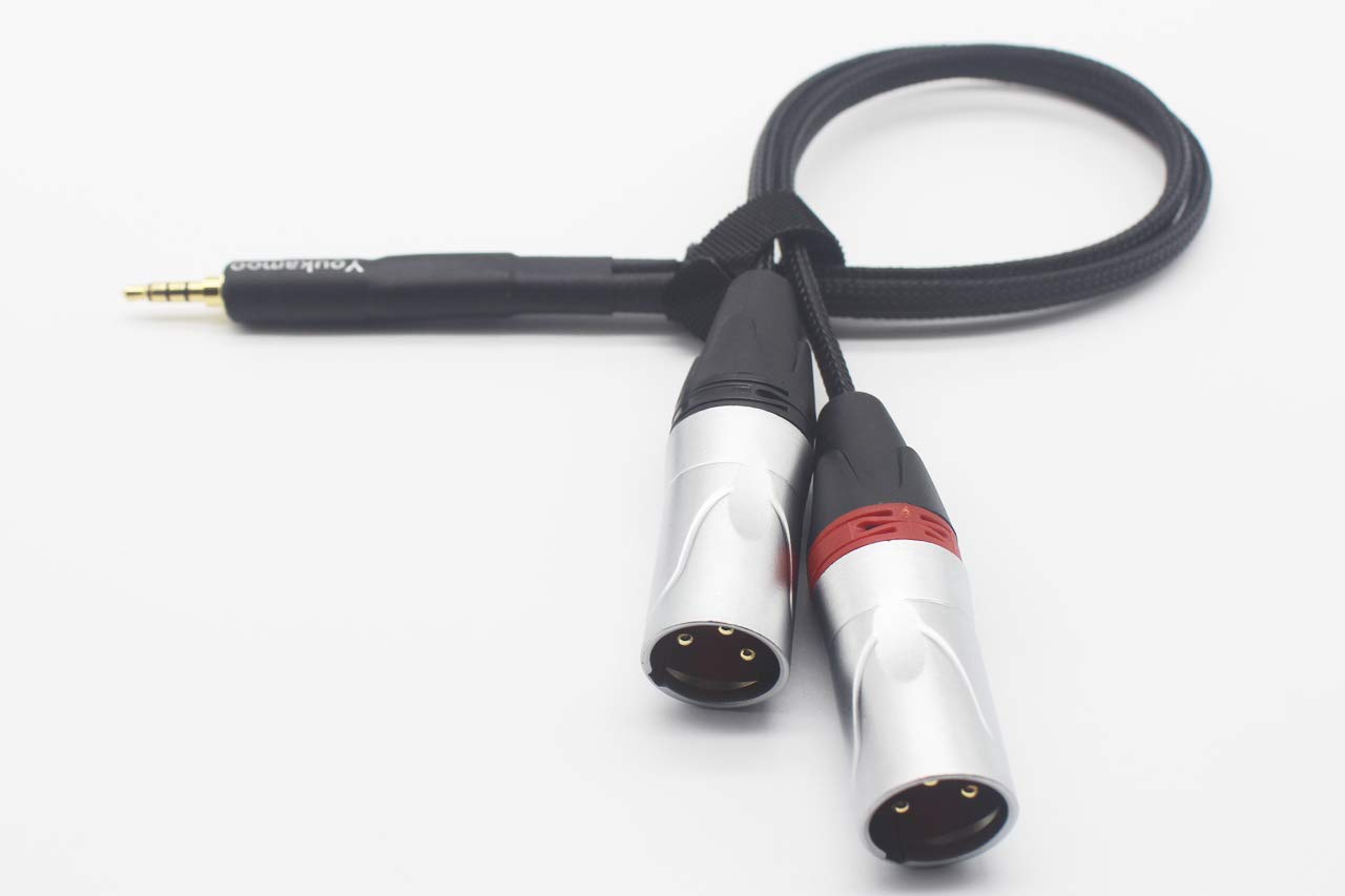 Amazon.co.jp: [ 4極 バランス 3.5mm変換XLR ] 3.5mm to 2XLR(L-R)銀