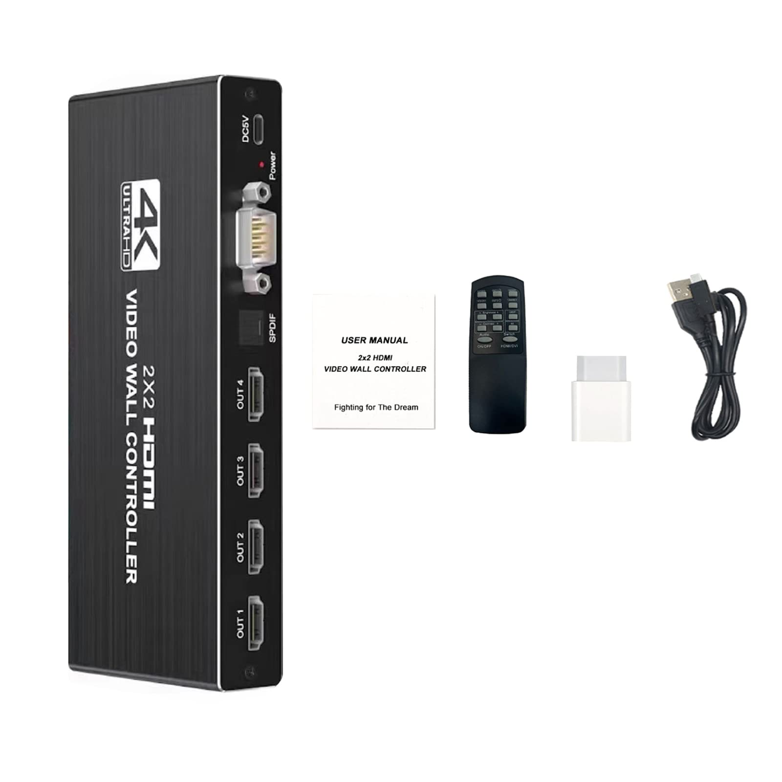 4K 2x2 Matrix Video Kontroler ścienny z pilotem zdalnego sterowania, 60 Hz HDMI Matrix Switch 4x4 HDMI Matrix Selector Box 1X2 1X4 1X3 2X1 3x1 4X1
